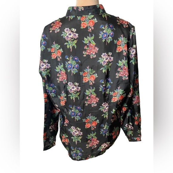 April Cornell Floral 100% Silk Blouse - Picture 2 of 6